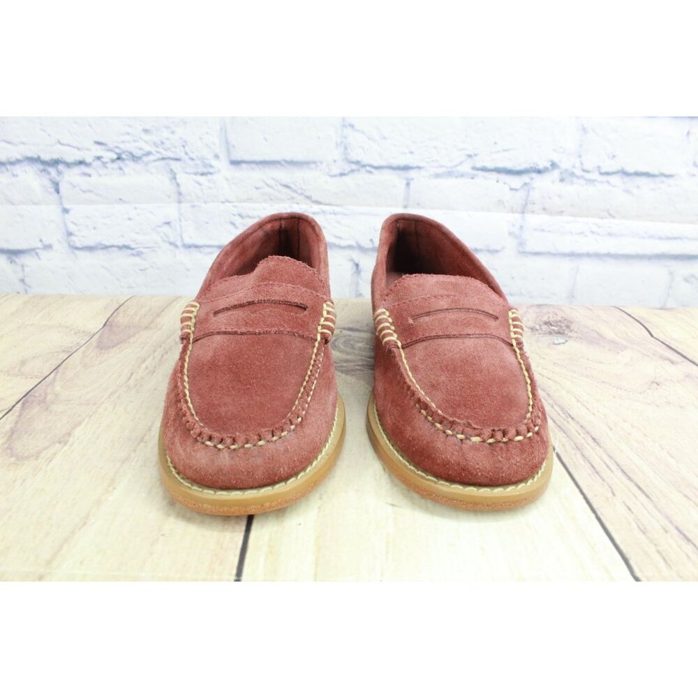 LL Bean Signature Suede Leather Penny Loafers Shoes Burnt Orange 6 M - Picture 4 of 8